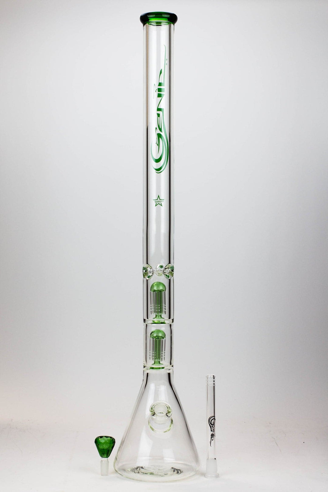 Genie 9 mm dual tree arms beaker glass water pipes 30"_7