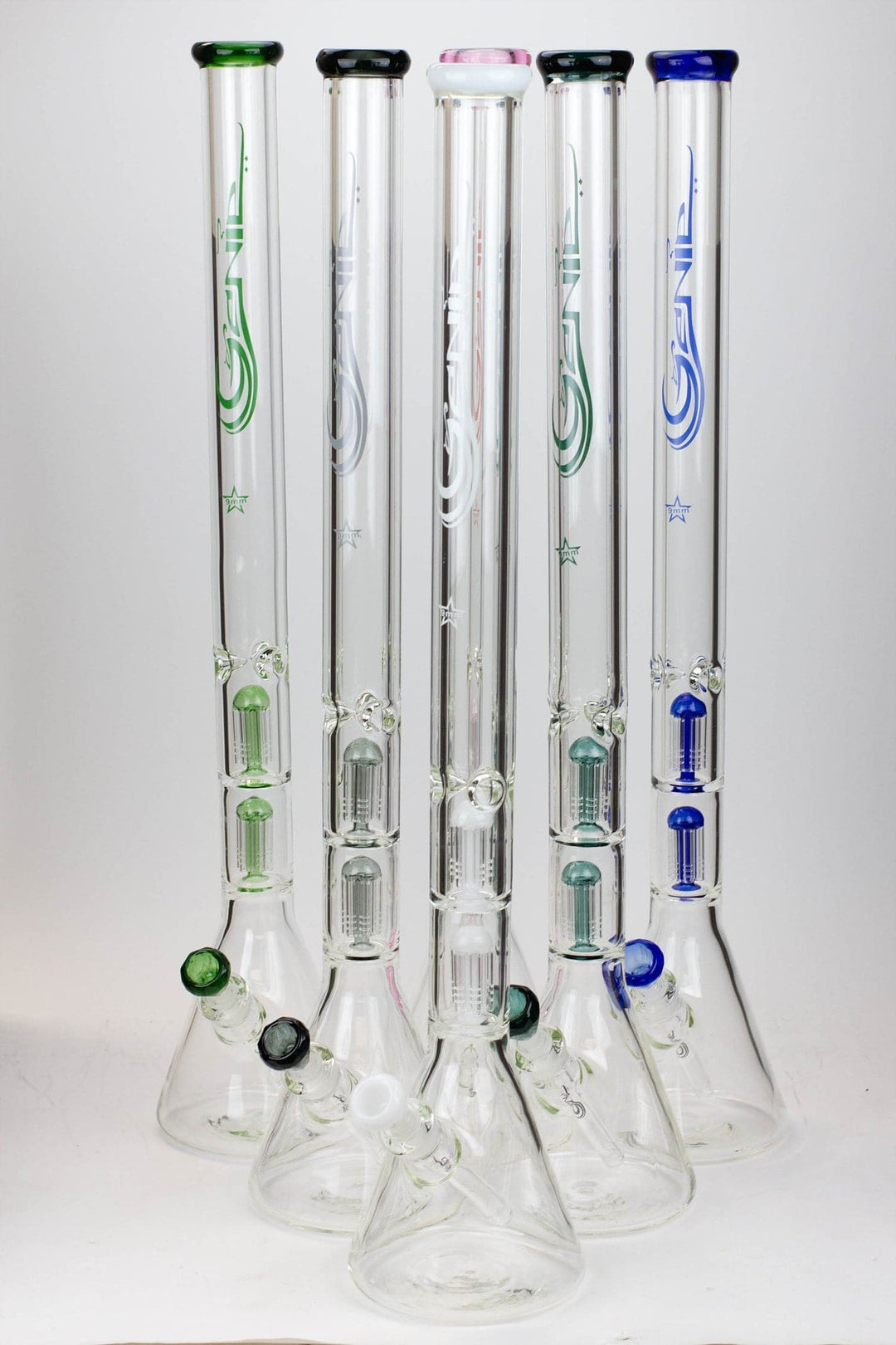 Genie 9 mm dual tree arms beaker glass water pipes 30"_0