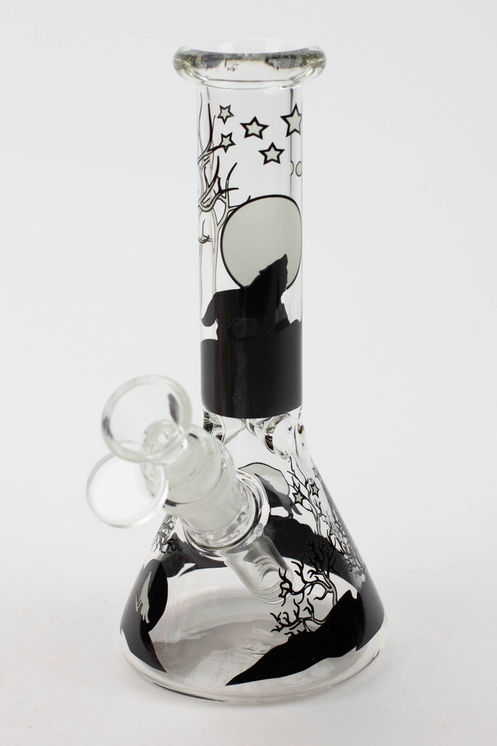 Glow in the dark beaker glass water bong_0