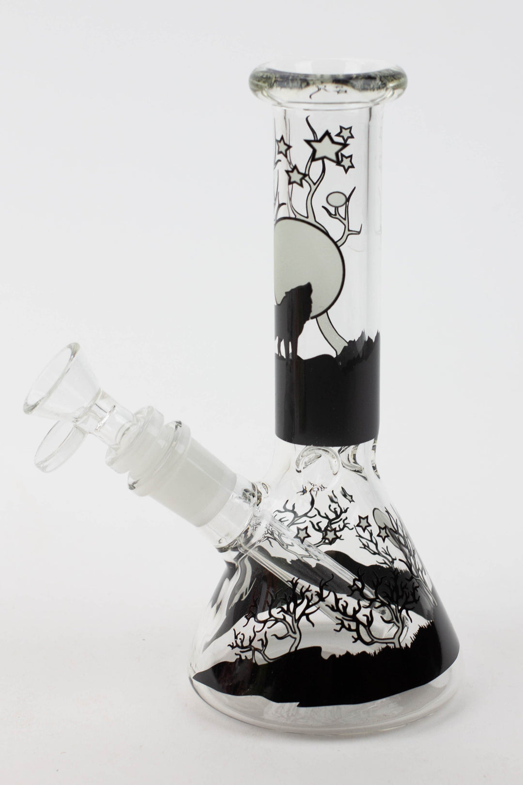 Glow in the dark beaker glass water bong_3