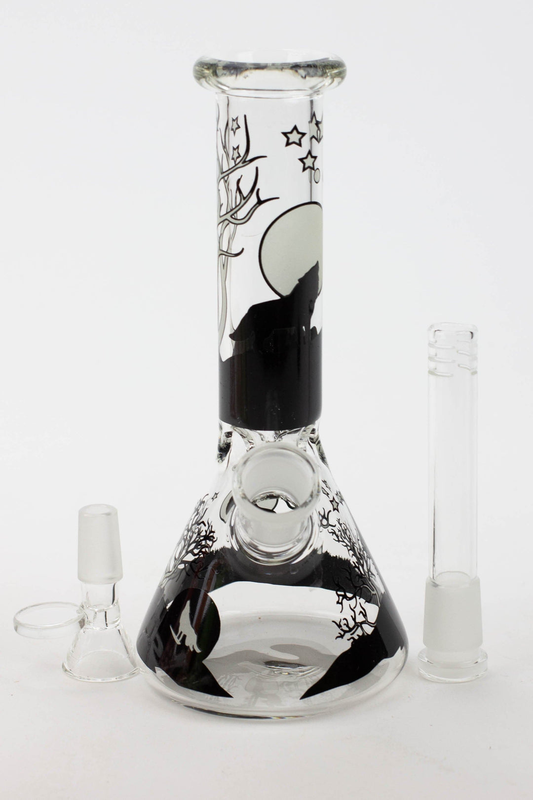 Glow in the dark beaker glass water bong_8