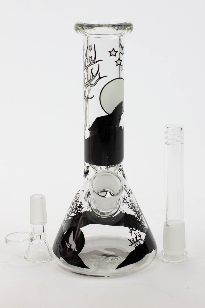 Glow in the dark beaker glass water bong_8
