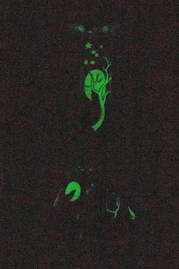 Glow in the dark beaker glass water bong_1
