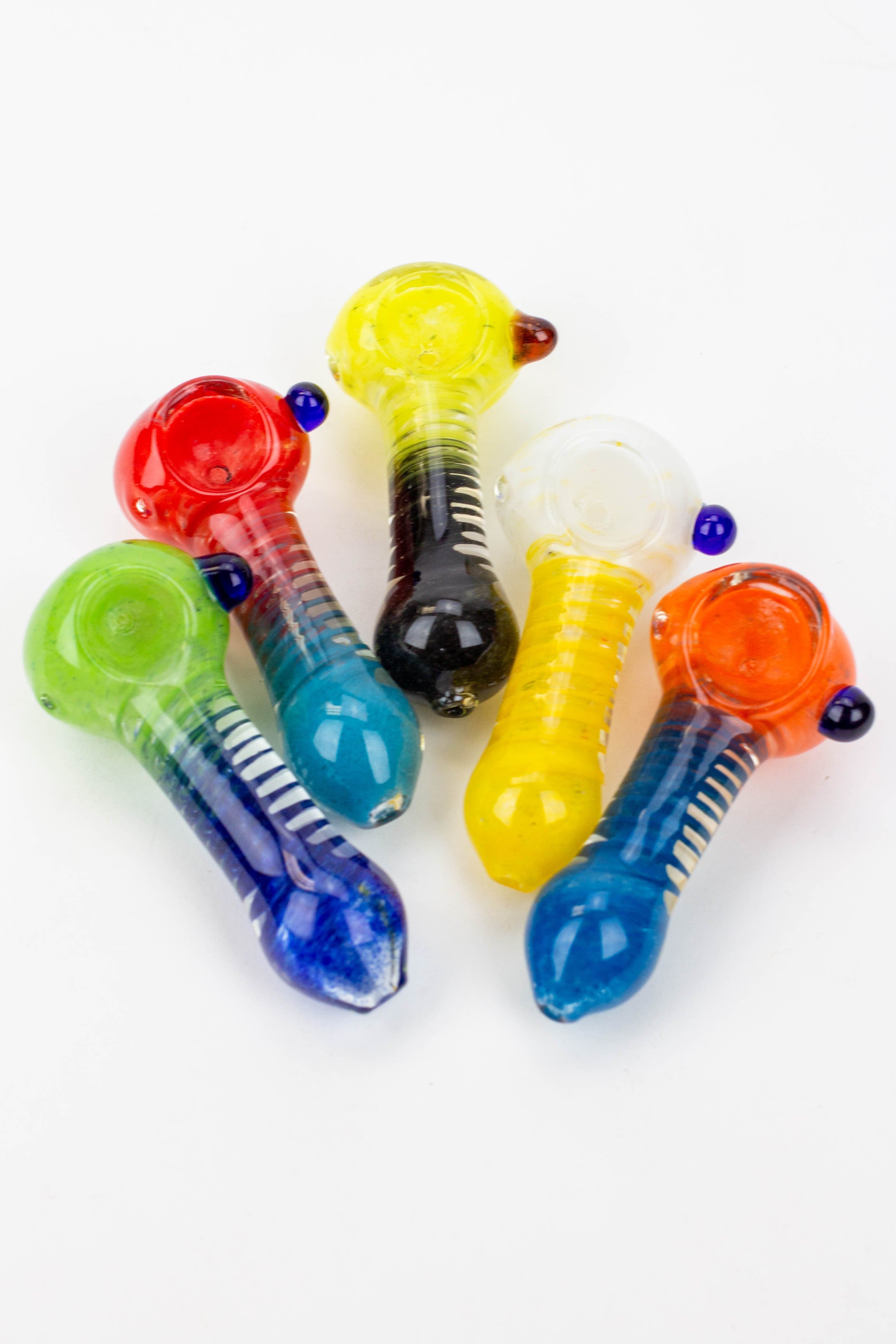 Soft glass hand pipe 3.5"_0