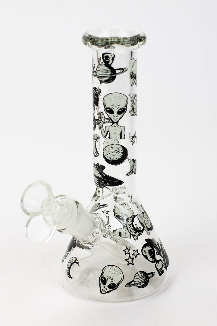 Glow in the dark beaker glass water bong_2