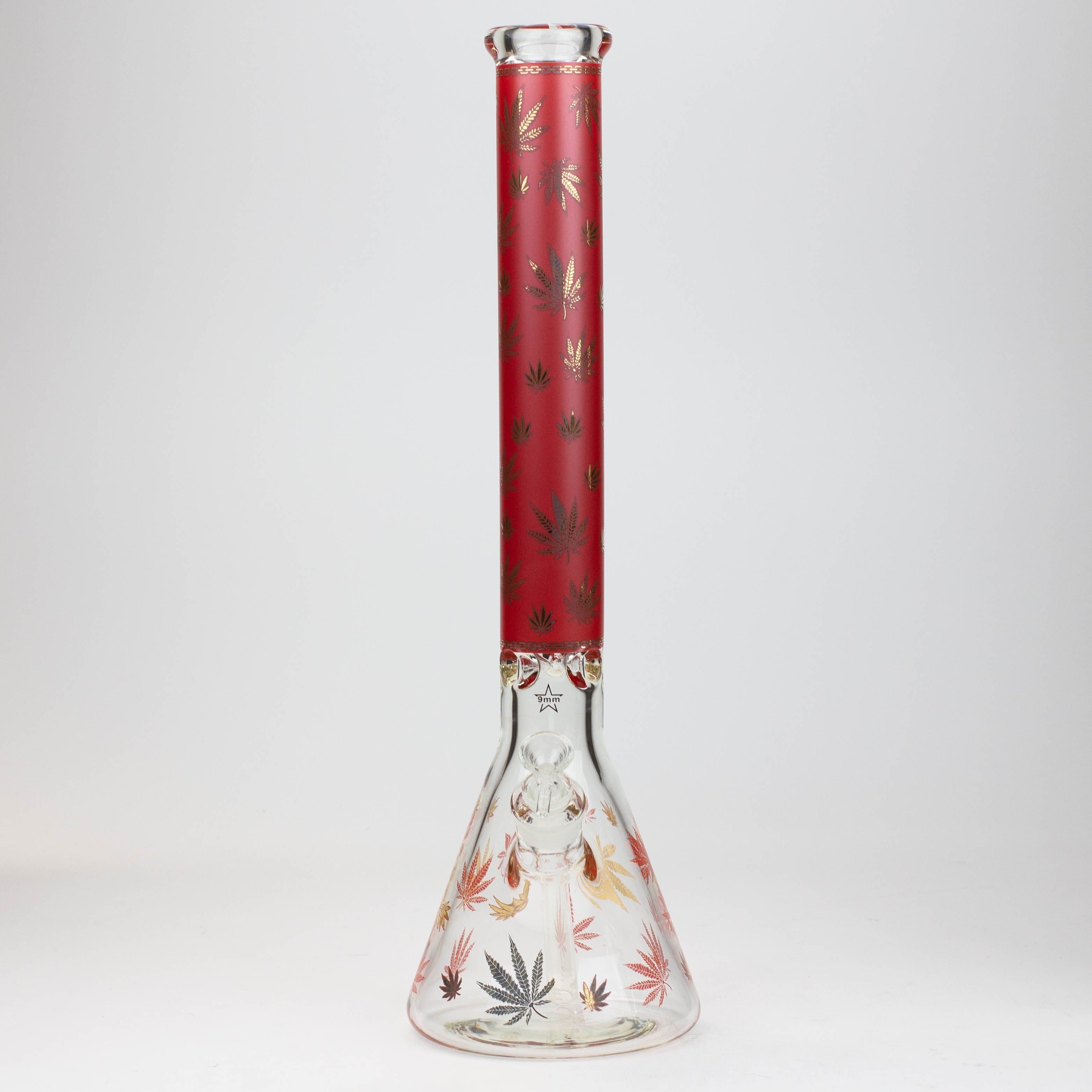 Gold leaf 9 mm glass water pipes 19.5"_13