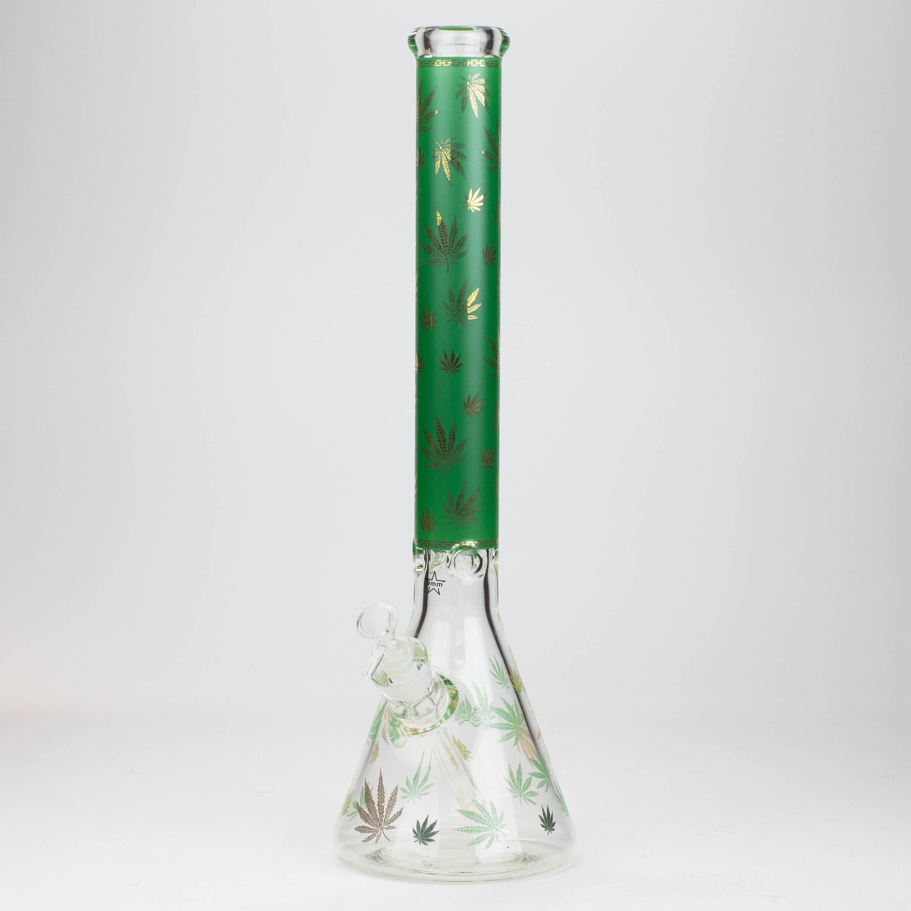 Gold leaf 9 mm glass water pipes 19.5"_8