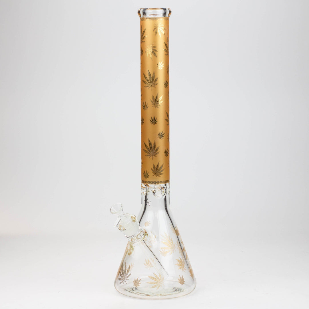 Gold leaf 9 mm glass water pipes 19.5"_9