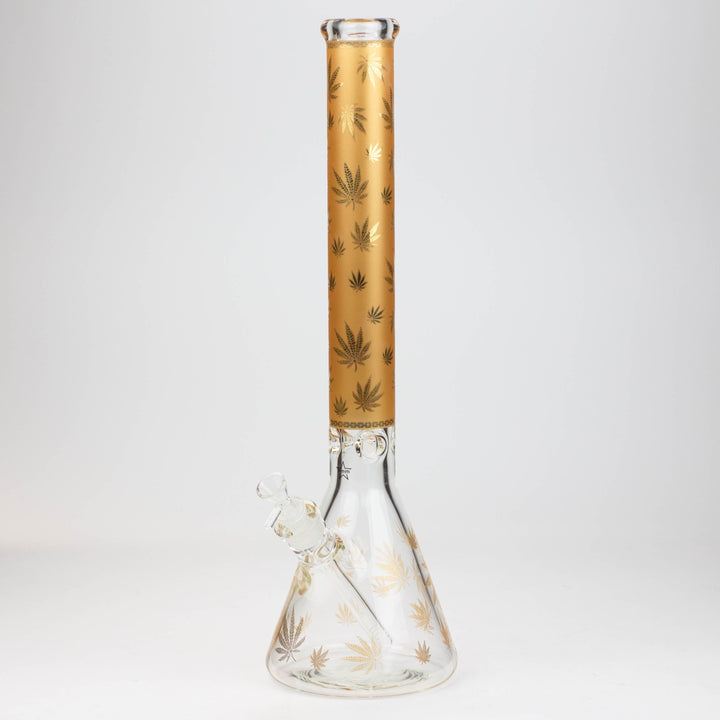 Gold leaf 9 mm glass water pipes 19.5"_9