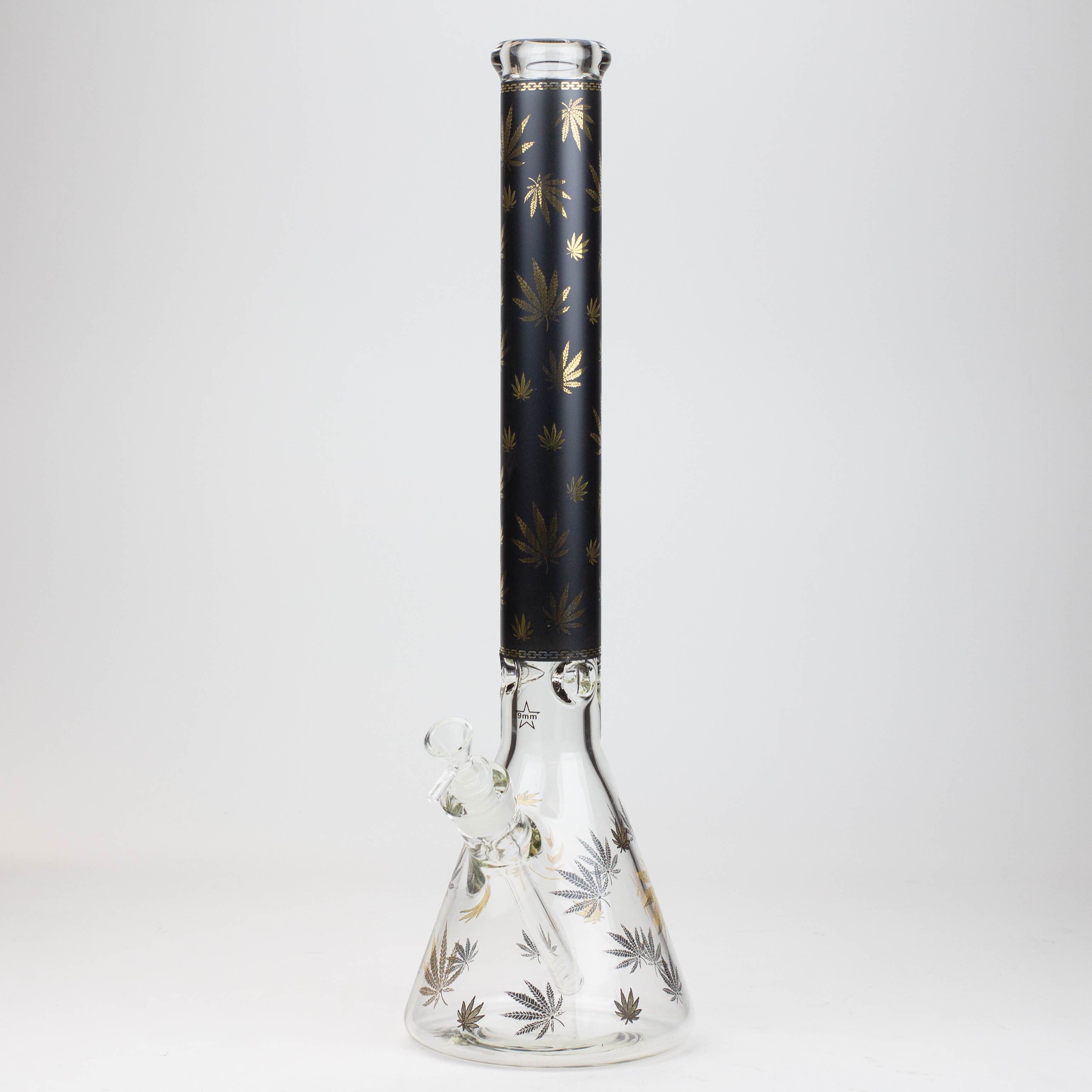 Gold leaf 9 mm glass water pipes 19.5"_10