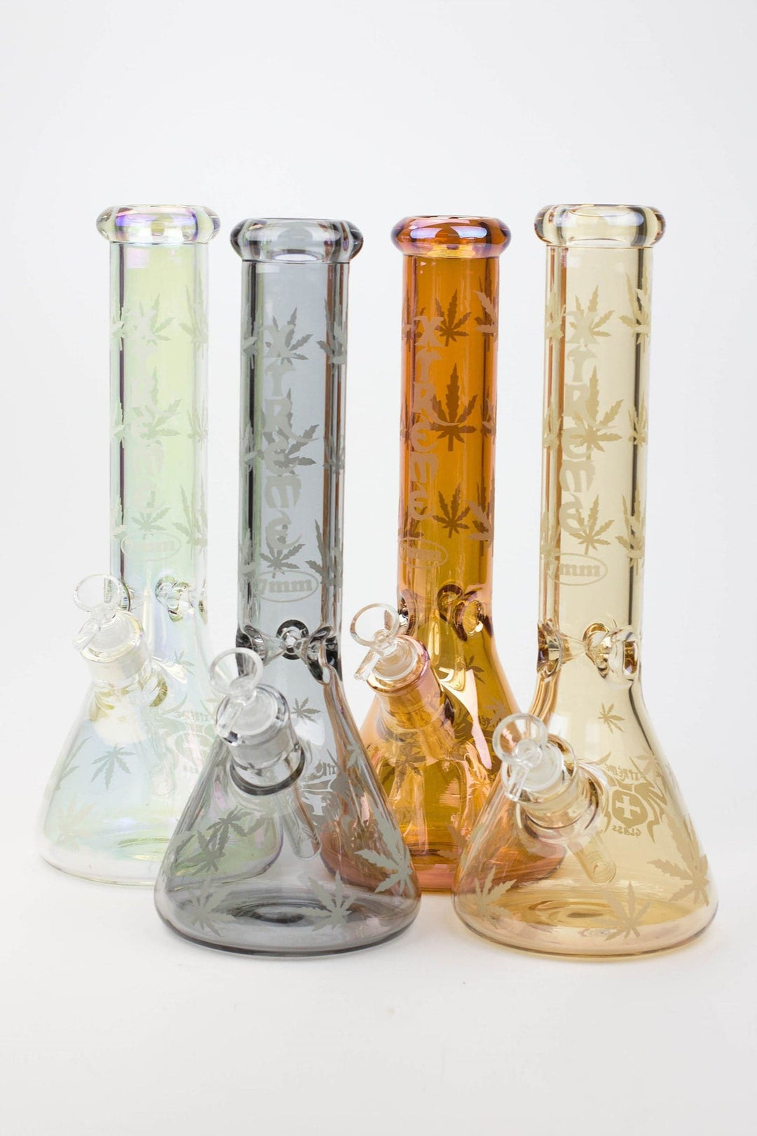 Leaf Electroplated Glass beaker Bong
