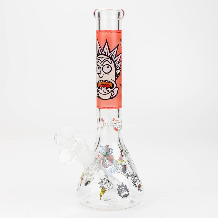 10" RM decal Glow in the dark glass water bong_9