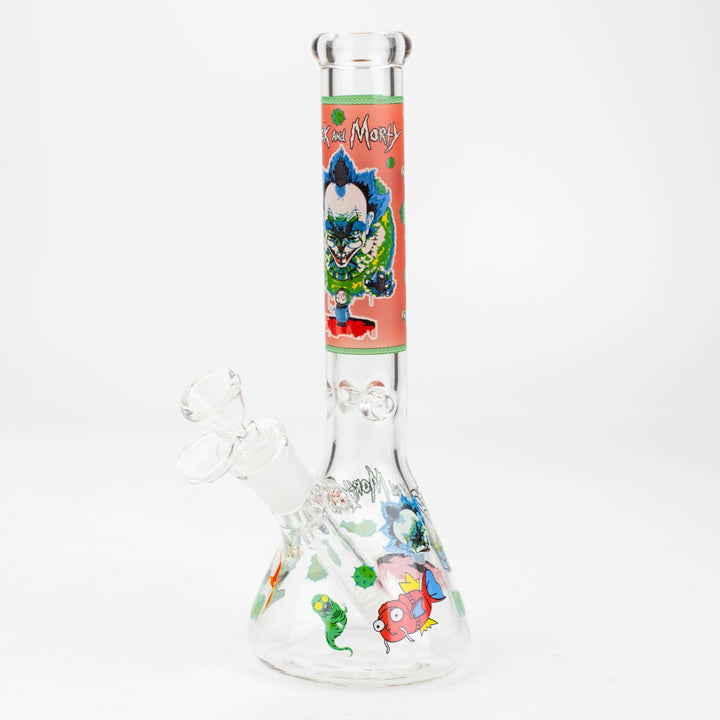 10" RM decal Glow in the dark glass water bong_10
