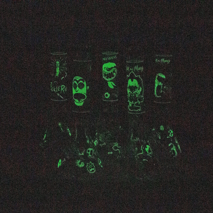 10" RM decal Glow in the dark glass water bong_5