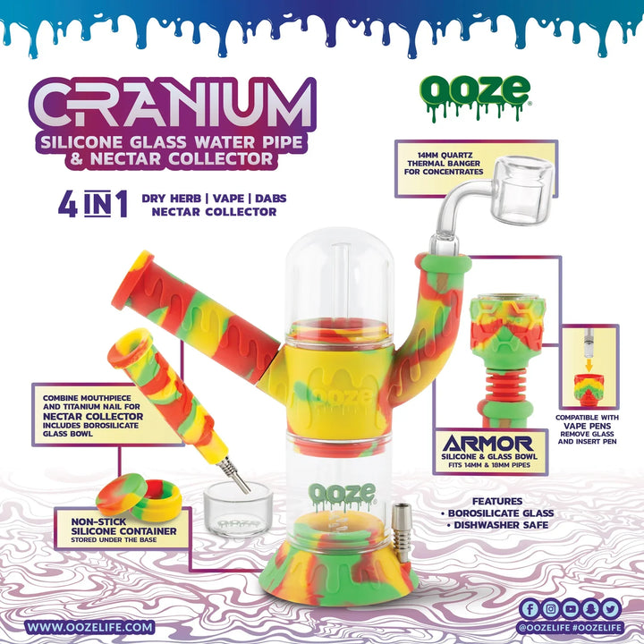 Ooze Cranium Silicone Water Pipes, Dab Rig & Dab Straw_3