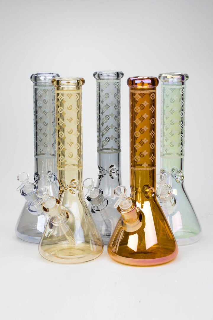 Luxury logo classic electroplated glass beaker water pipes_0