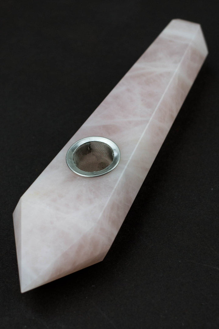 Acid secs pink rose quartz smoking pipe_2