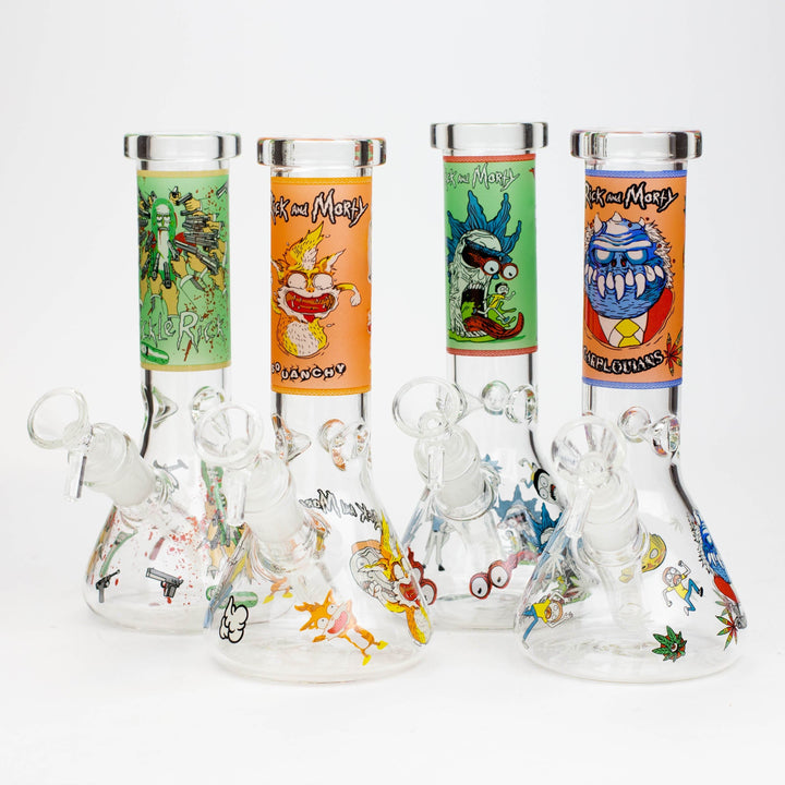 NM glass water pipes glow In the dark 8"