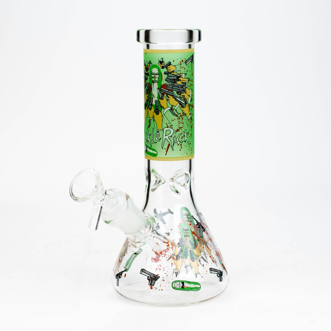 NM glass water pipes glow In the dark 8"