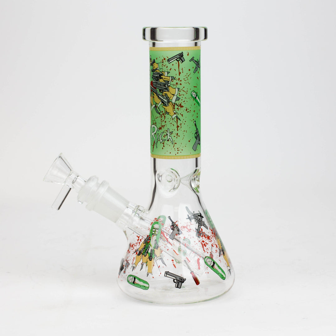 NM glass water pipes glow In the dark 8"