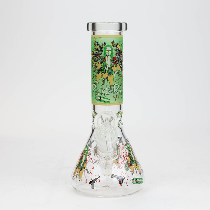 NM glass water pipes glow In the dark 8"