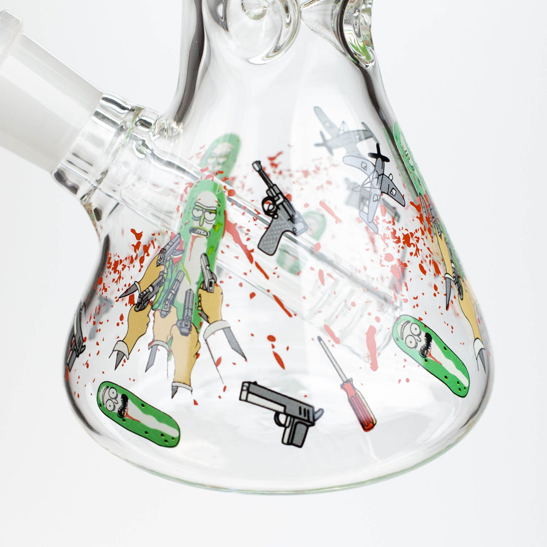 NM glass water pipes glow In the dark 8"