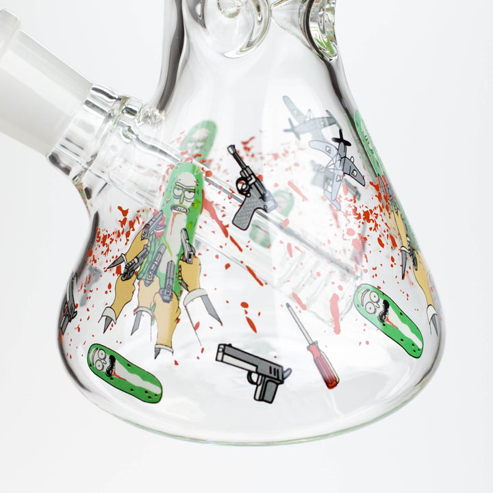 NM glass water pipes glow In the dark 8"