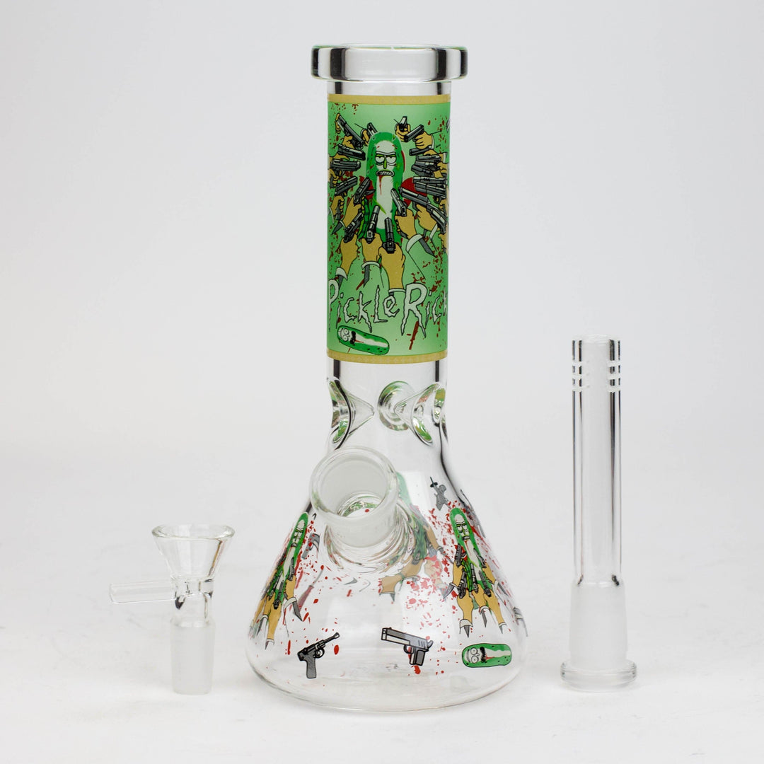 NM glass water pipes glow In the dark 8"