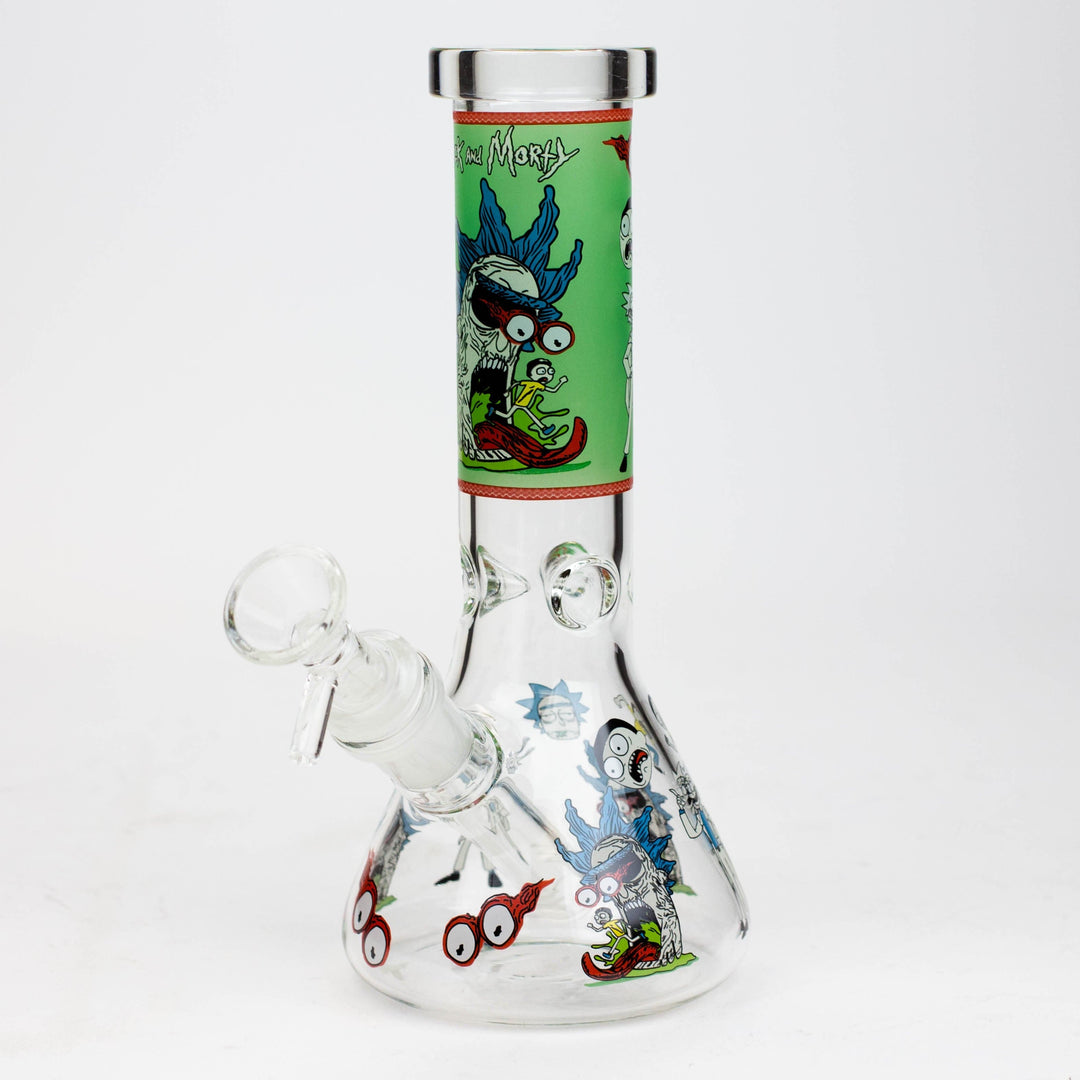 NM glass water pipes glow In the dark 8"