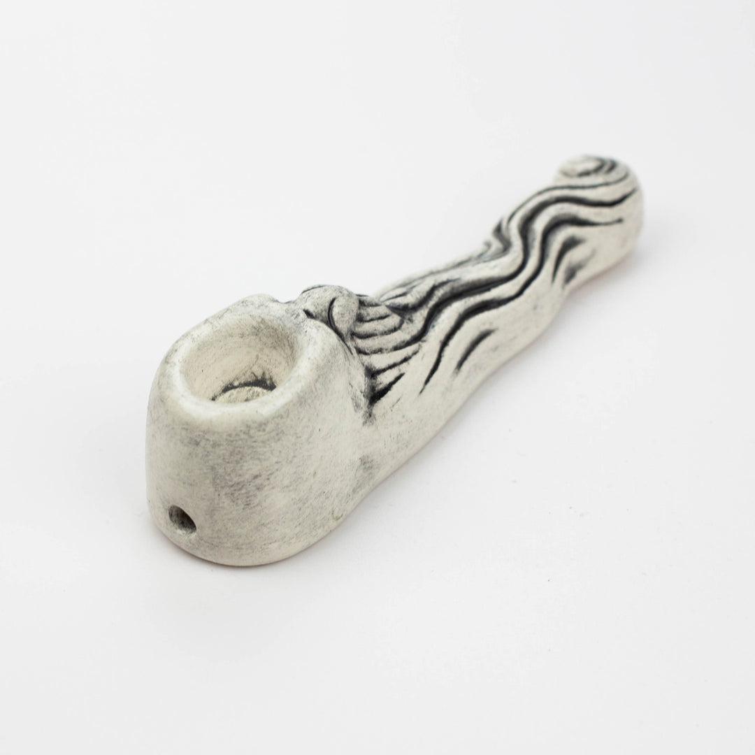 Handmade ceramic smoking pipe wizard_3