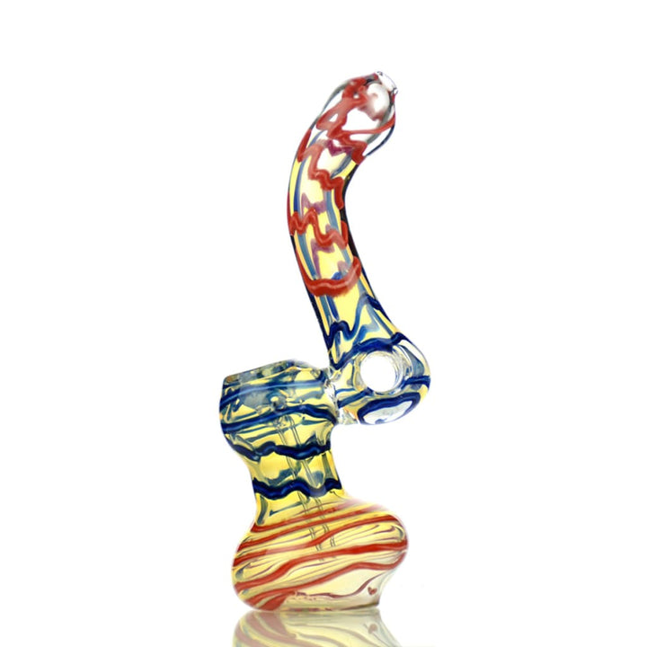 Bubbler Silver Fume Glass With Color Lines