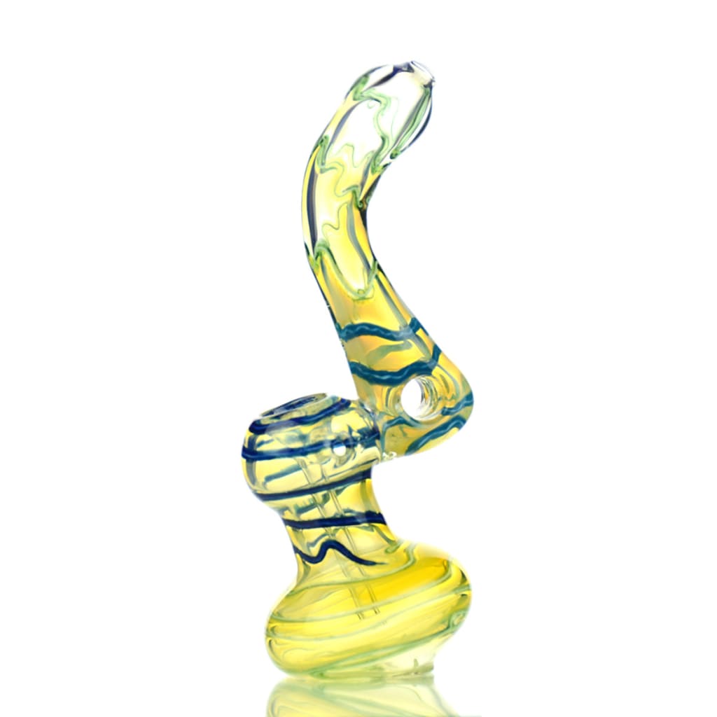 Bubbler Silver Fume Glass With Color Lines