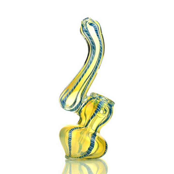 Silver Fume Glass Bubbler With Twisting Design