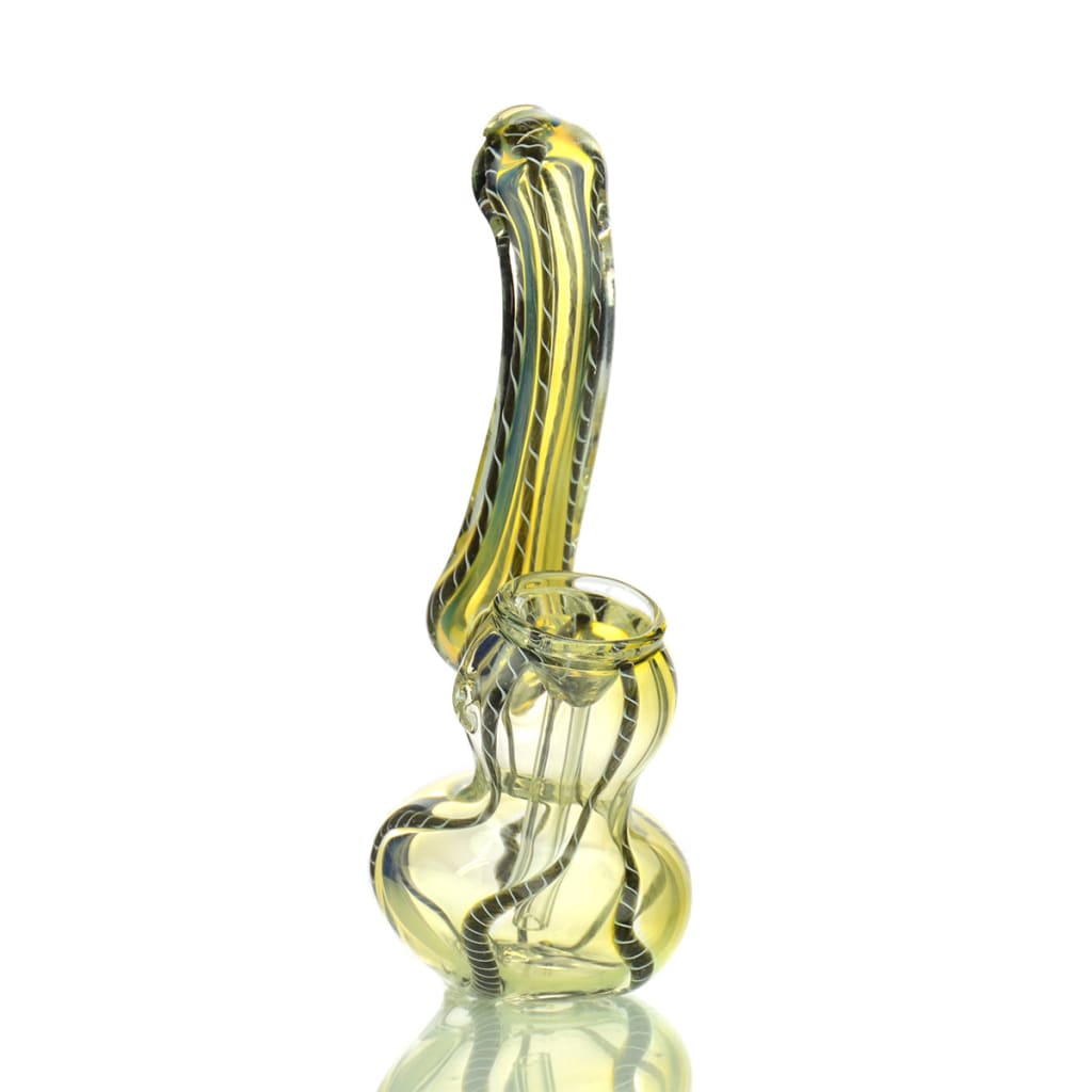 Silver Fume Glass Bubbler With Twisting Design