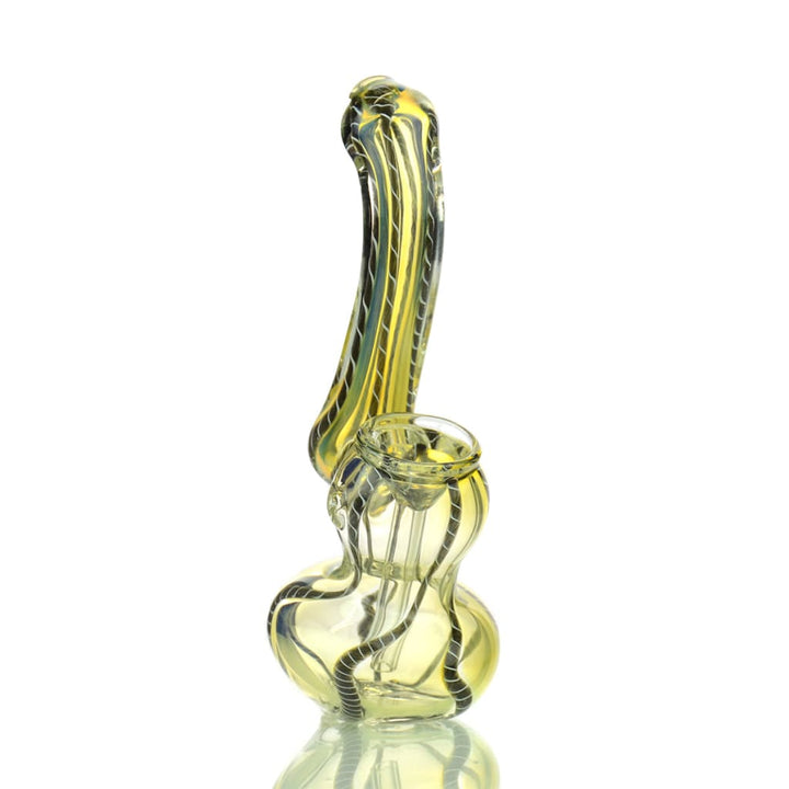 Silver Fume Glass Bubbler With Twisting Design