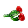 Double Bowl Cherry Glass Pipe for Unique Smoking Experience