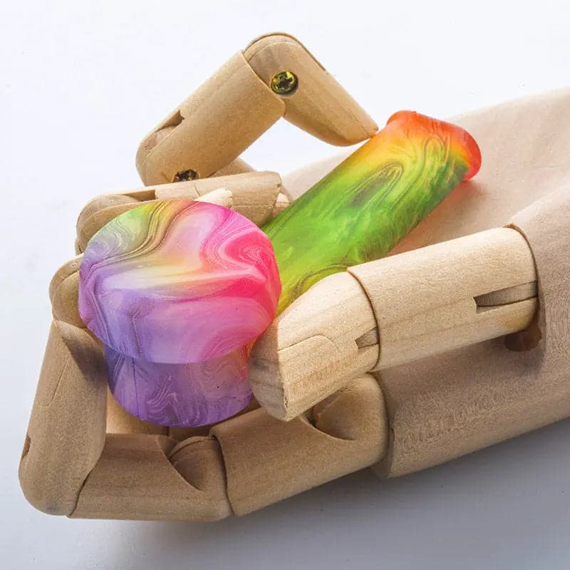 Glow-In-The-Dark Colorful Silicone Hand Pipe With Lid