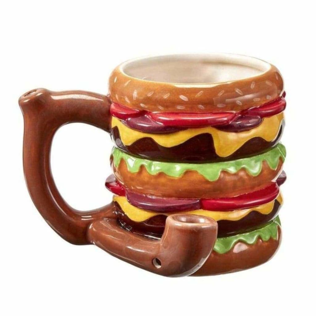 Double Cheeseburger Ceramic Pipe Mug