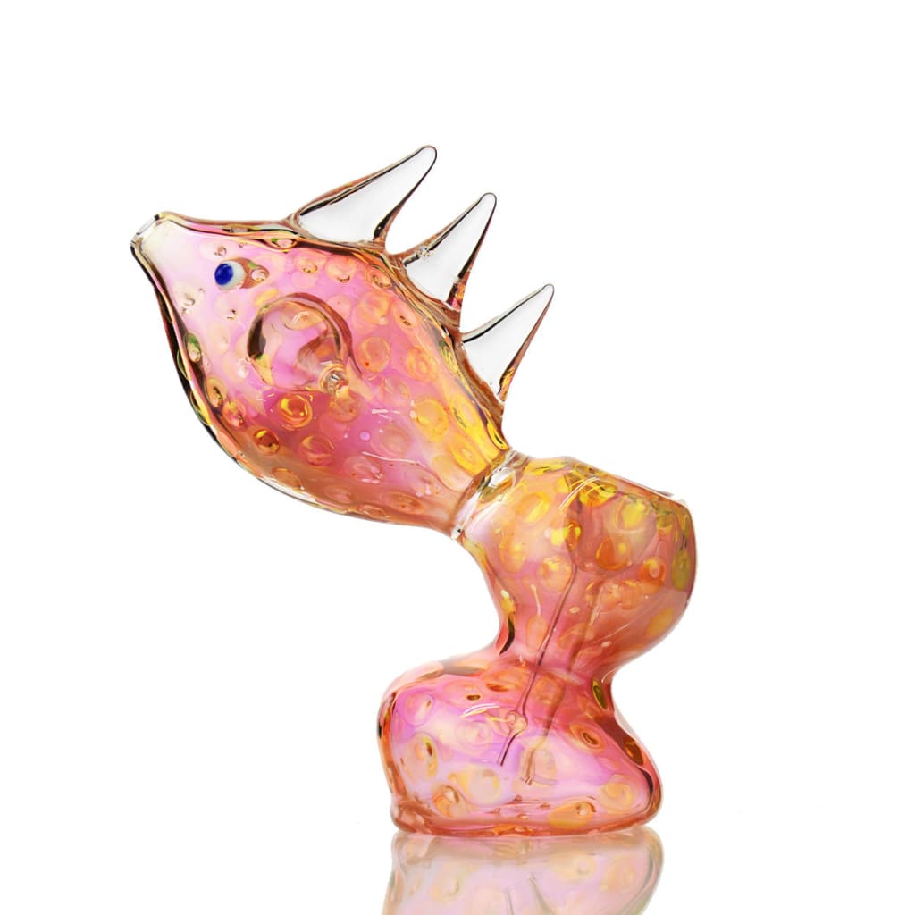 Fish Bubbler Gold Fume Glass Art