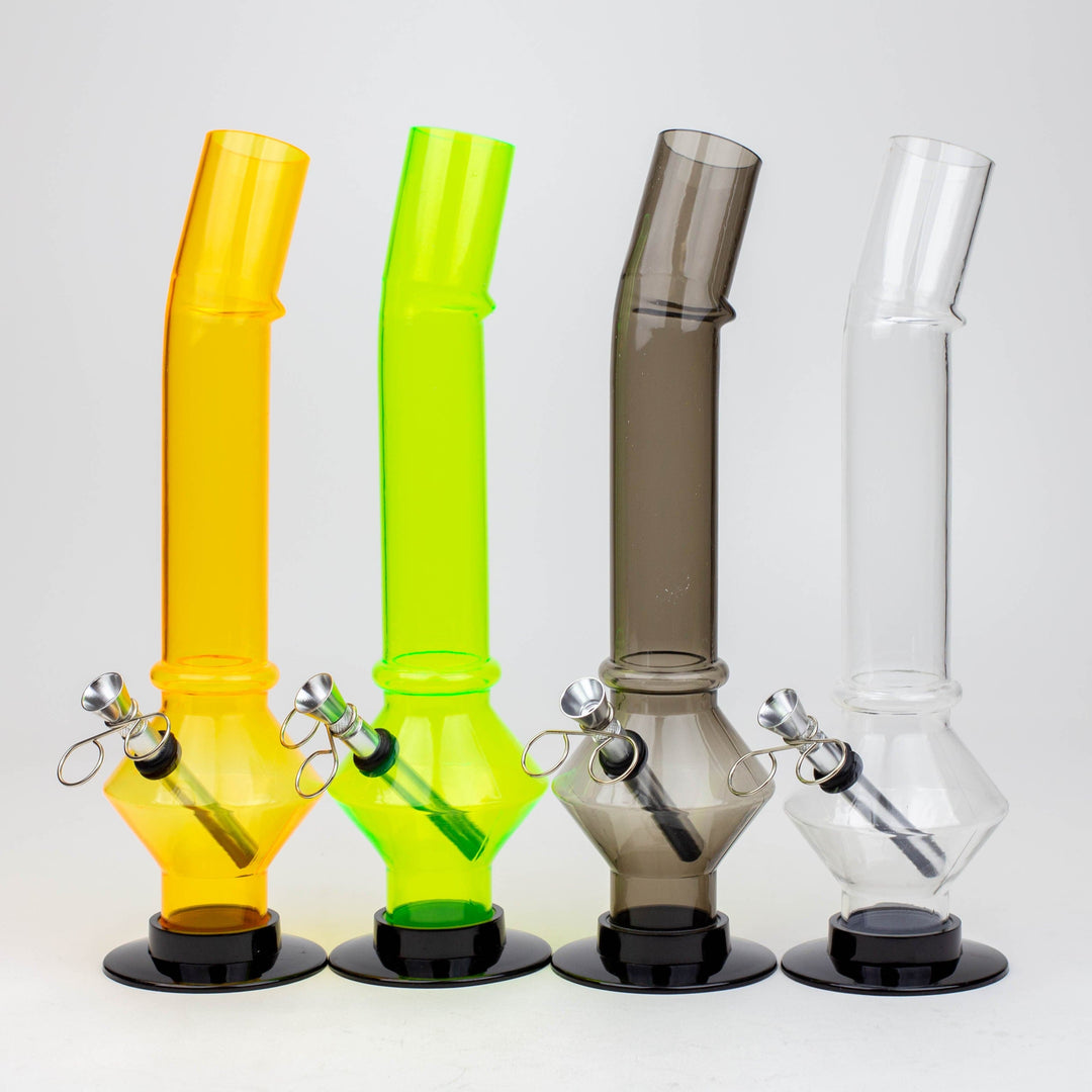 Bent neck acrylic water pipe assorted