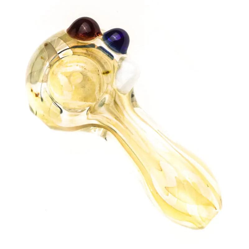 Fumed Glass Pipe w/ Colored Raised Marbles