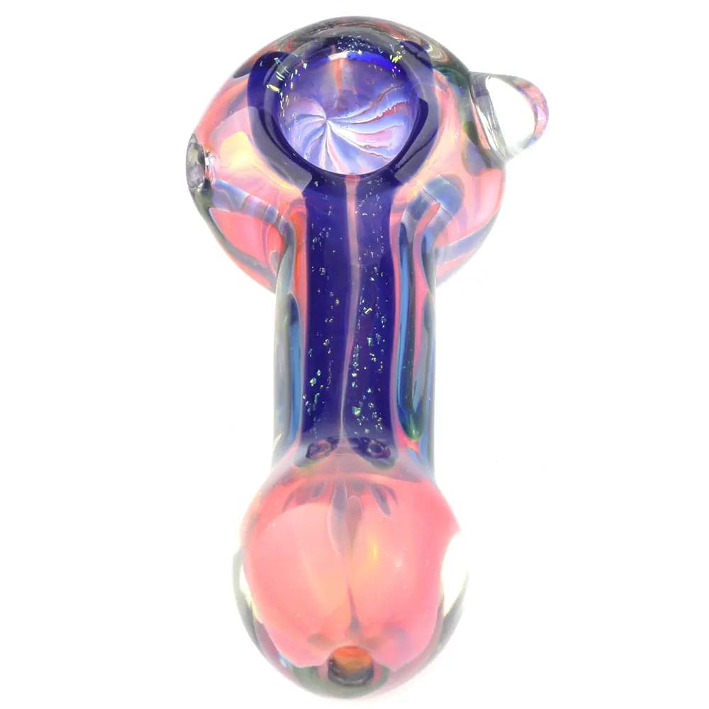 Fumed Purple Color Changing Glass Spoon Pipe w/ Glass Marble