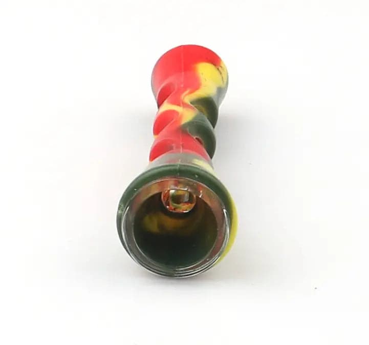 Glass Chillum Pipe w/ Silicone Sleeve