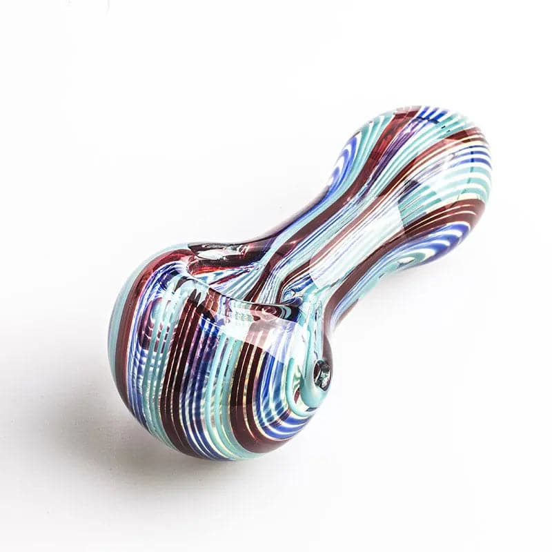 Glass Spoon Pipe w/ Stripes