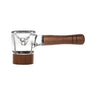 Custom Designed Spoon Pipe with Hand-blown Glass and Walnut Wood