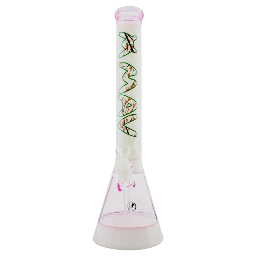Mav Glass 18" Beaker - Pink Cherry Blossom