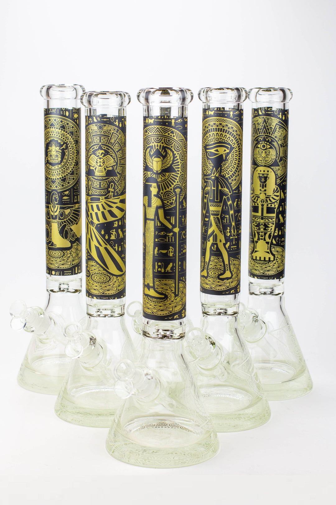 Egyptian hieroglyph 9 mm glow in the dark glass pipes_0