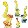Mini Bubbler Silver Fume Glass Frit Art Hand Pipe 5 Inch