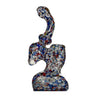 Painted Frit Bubbler Hand Pipe 7.5 Inch