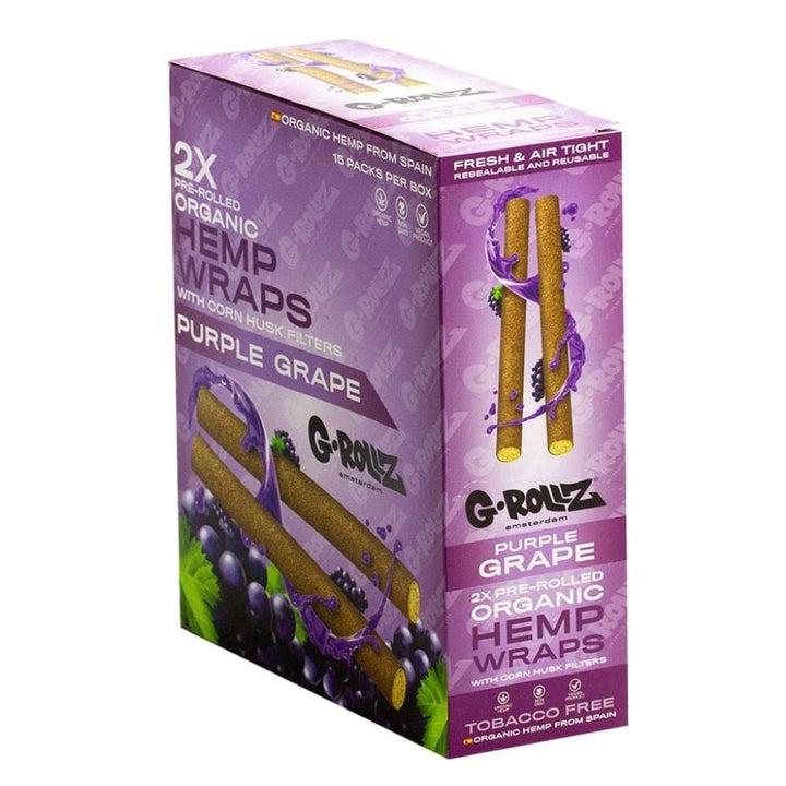 G-rollz 2x Pre-rolled Organic Cones Wraps With Filters (15 Packs Per Box)